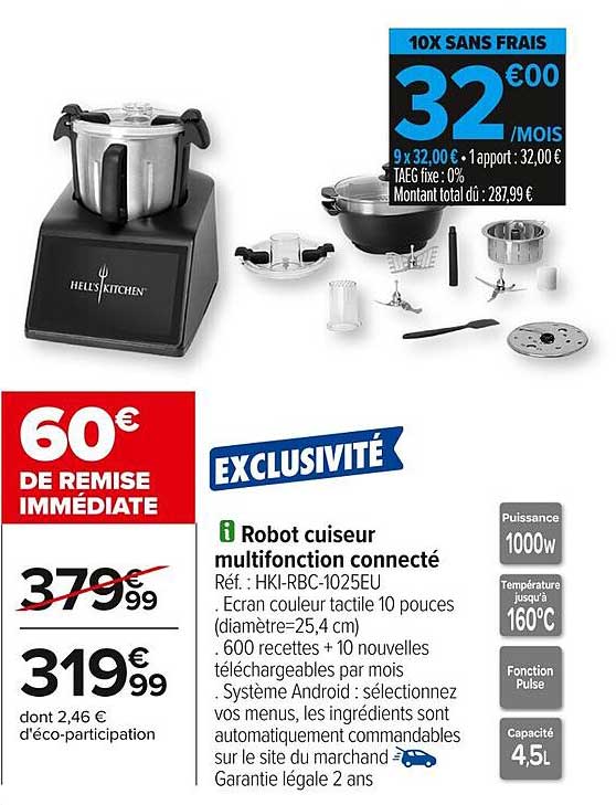 Robot cuiseur multifonction connecté