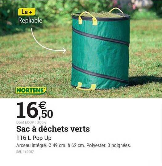 Sac à déchets verts 116 L Pop Up