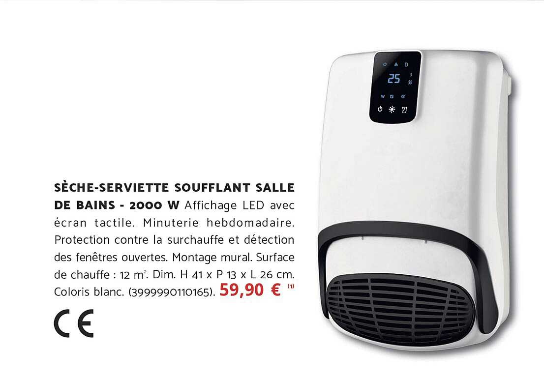 SÈCHE-SERVIETTE SOUFFLANT SALLE DE BAINS - 2000 W