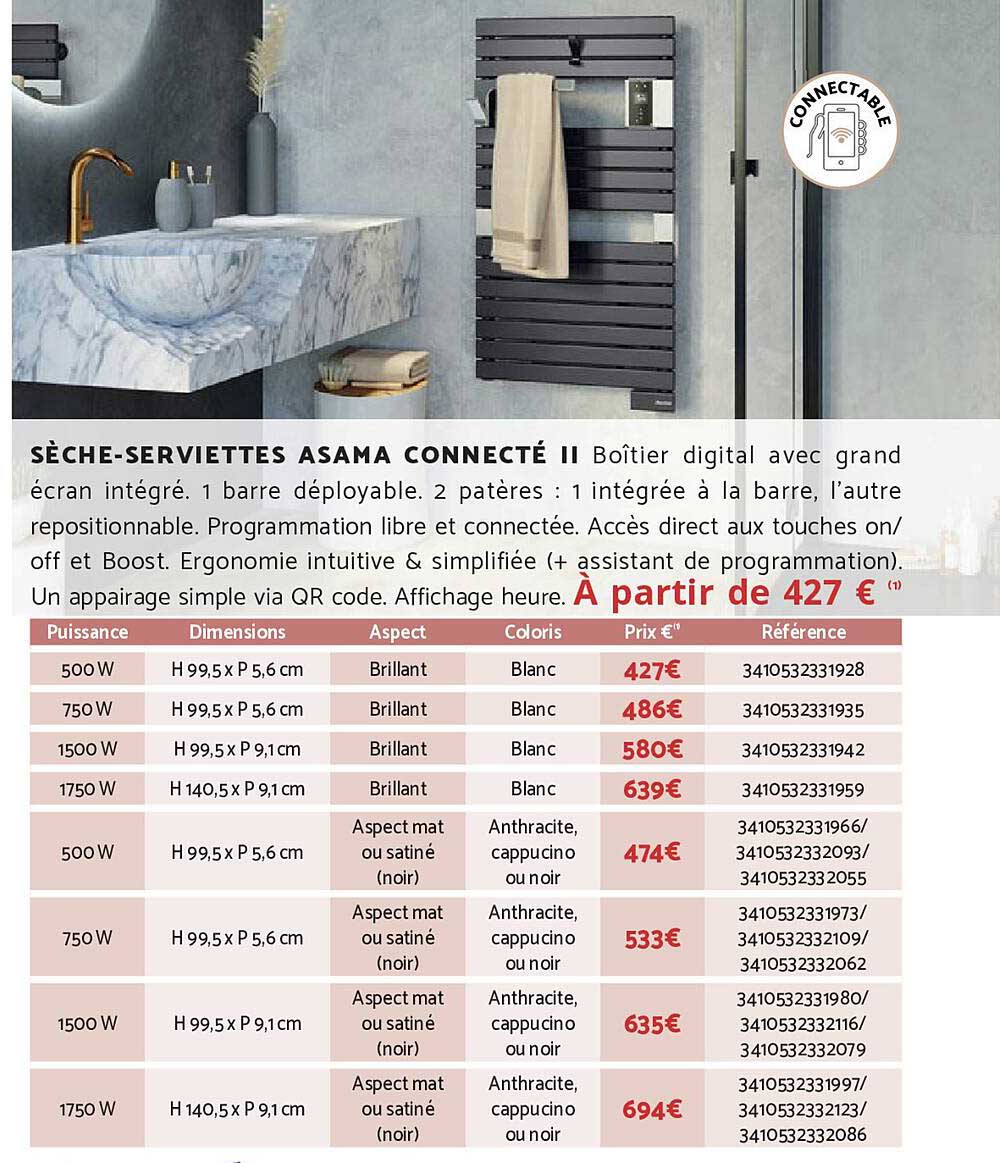 Sèche-serviettes Asama Connecté II