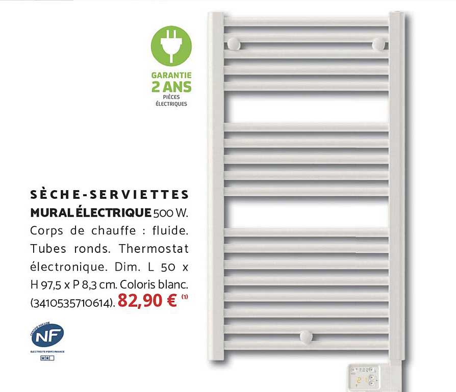 SÈCHE-SERVIETTES MURAL ÉLECTRIQUE 500 W