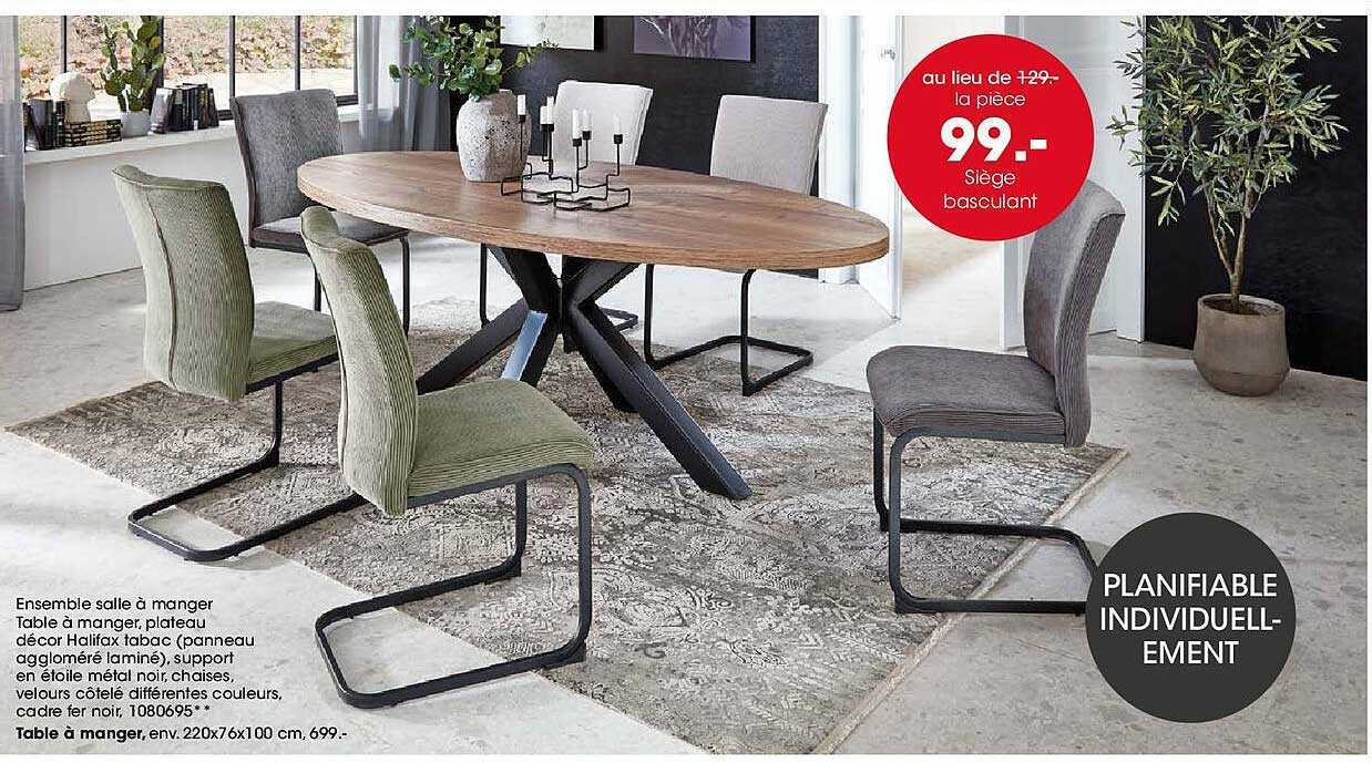 Siège basculant au lieu de 129€ à 99€