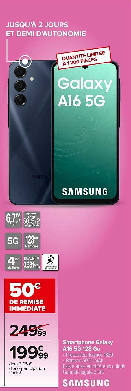 Smartphone Galaxy A16 5G 128 Go