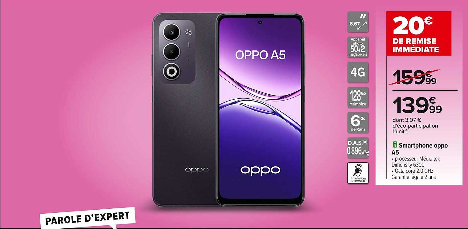 Smartphone oppo A5
