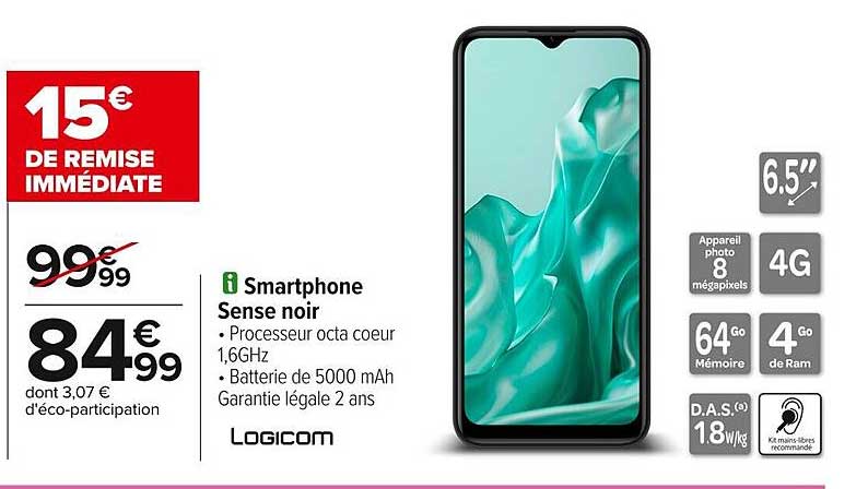 Smartphone Sense noir