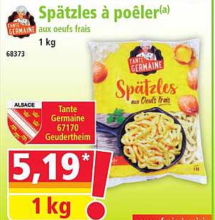 Spätzles à poêler aux œufs frais
