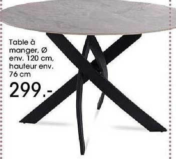 Table à manger, Ø env. 120 cm, hauteur env. 76 cm