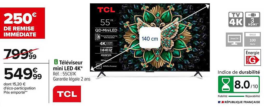 Téléviseur mini LED 4K*