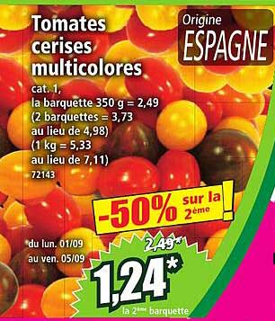 Tomates cerises multicolores