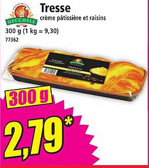 Tresse crème pâtissière et raisins
