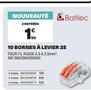 10 BORNES À LEVIER 2E
