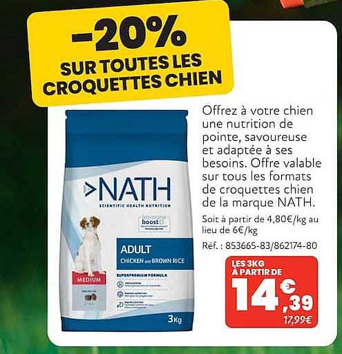 -20% SUR TOUTES LES CROQUETTES CHIEN