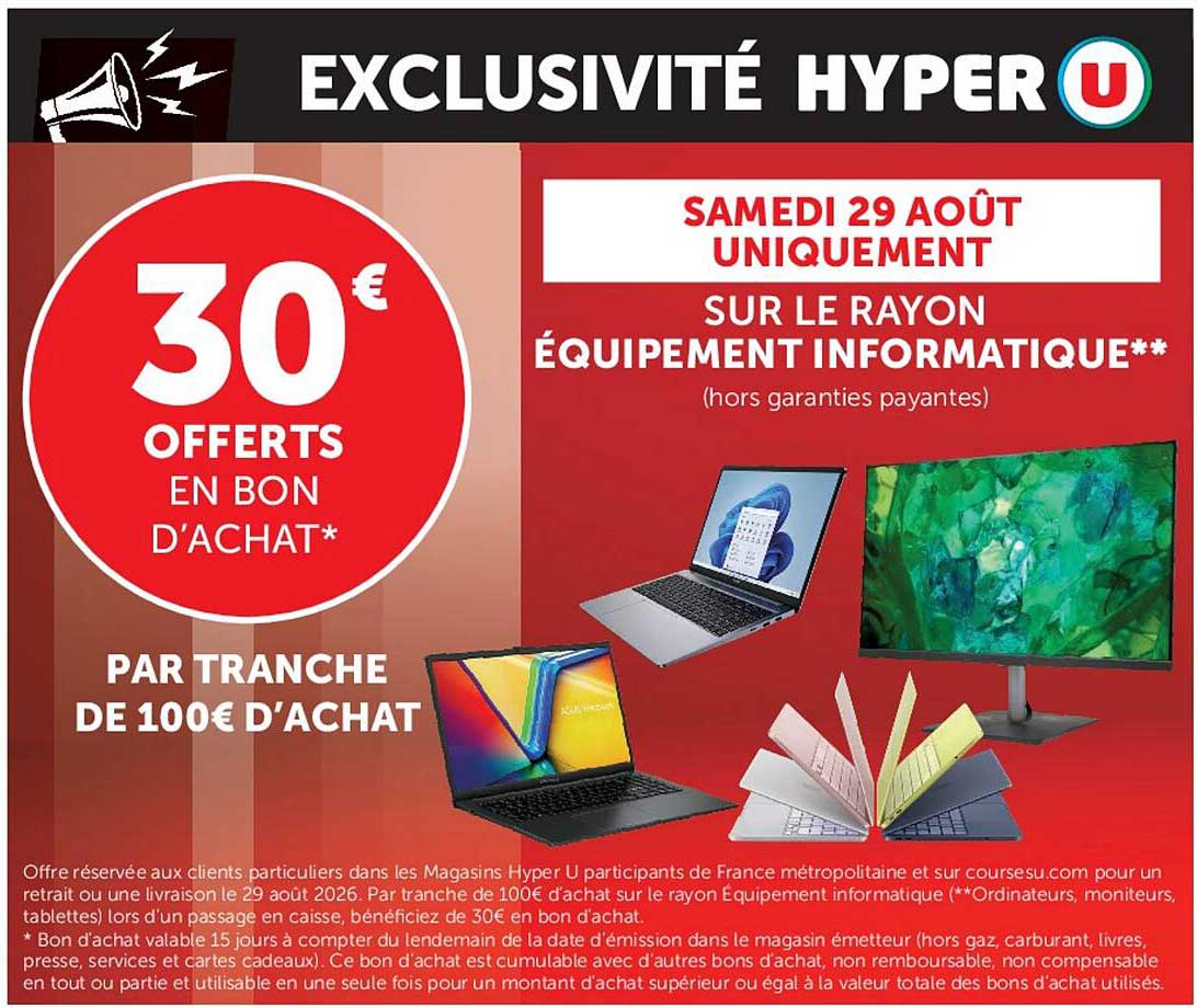 30€ OFFERTS EN BON D’ACHAT