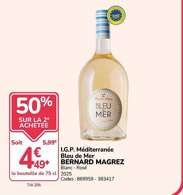 50% SUR LA 2e ACHETEE