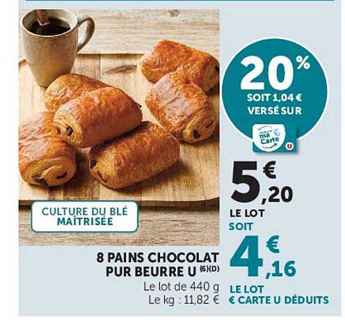 8 PAINS CHOCOLAT PUR BEURRE