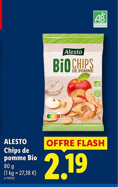 ALESTO Chips de pomme Bio 80 g