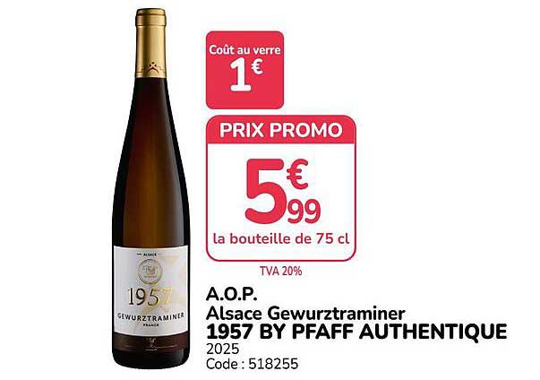 A.O.P. Alsace Gewurztraminer 1957 BY PFAFF AUTHENTIQUE