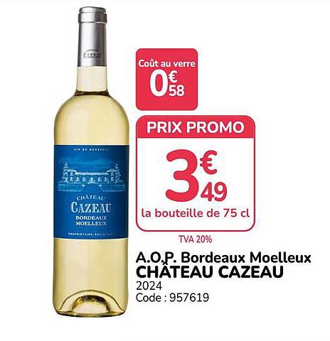 A.O.P. Bordeaux Moelleux CHÂTEAU CAZEAU 2024