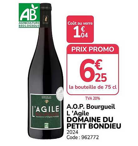 A.O.P. Bourgueil L'Agile DOMAINE DU PETIT BONDIEU