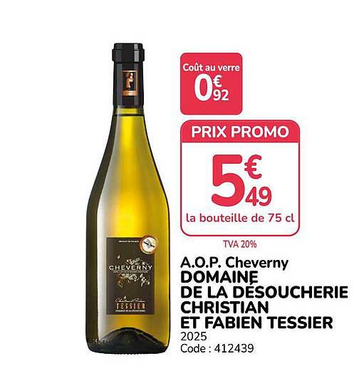 A.O.P. Cheverny DOMAINE DE SOUCHERIE CHRISTIAN ET FABIEN TESSIER 2025