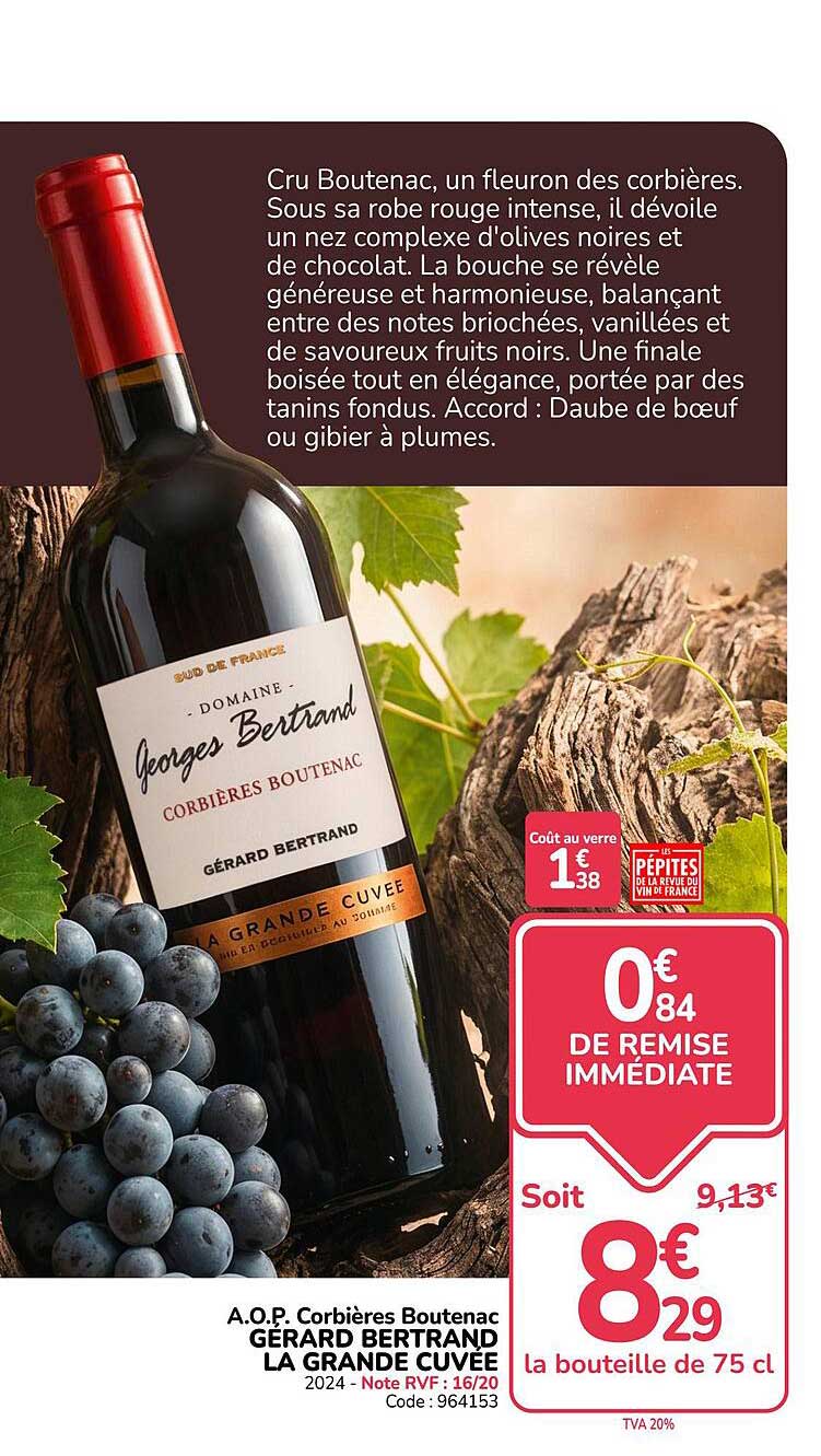 A.O.P. Corbières Boutenac GÉRARD BERTRAND LA GRANDE CUVÉE