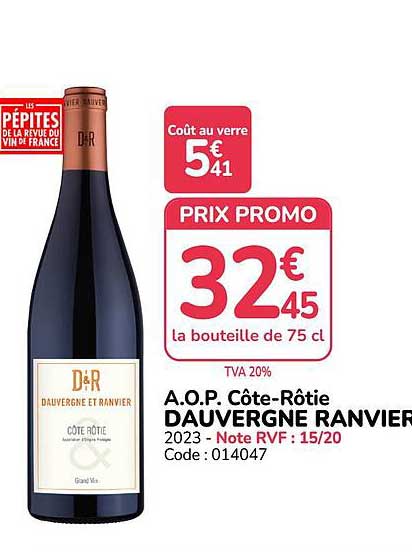 A.O.P. Côte-Rôtie DAUVERGNE RANVIER 2023 - Note RVF : 15/20