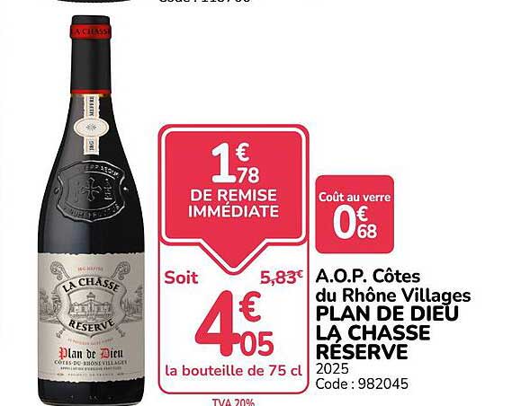 A.O.P. Côtes du Rhône Villages PLAN DE DIEU LA CHASSE RESERVE 2025