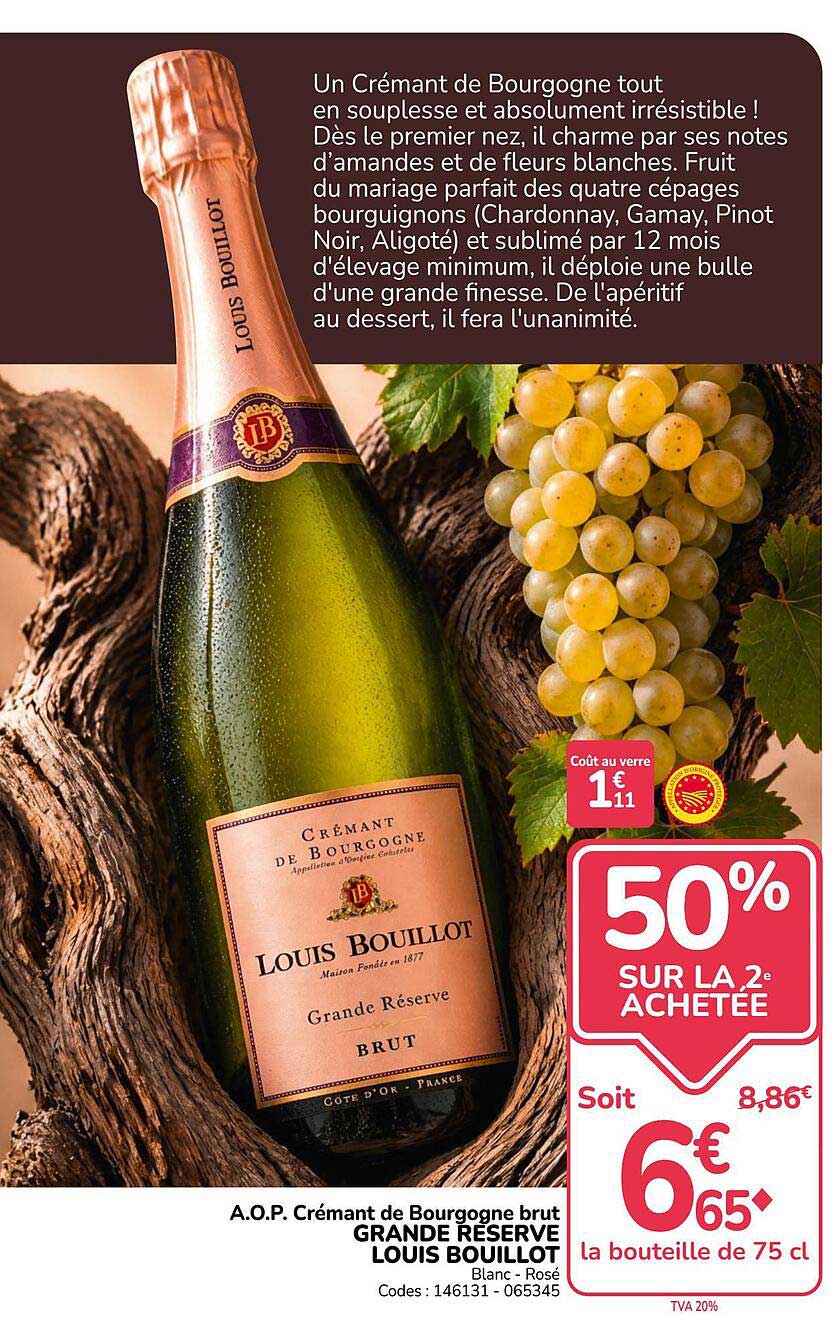A.O.P. Crémant de Bourgogne brut GRANDE RESERVE LOUIS BOUILLOT