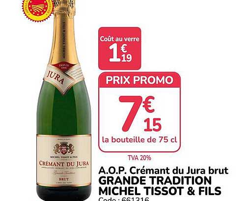 A.O.P. Crémant du Jura brut GRANDE TRADITION MICHEL TISSOT & FILS