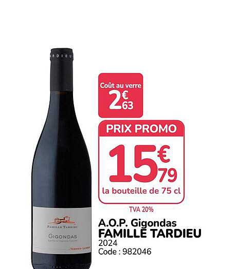 A.O.P. Gigondas FAMILLE TARDIEU 2024