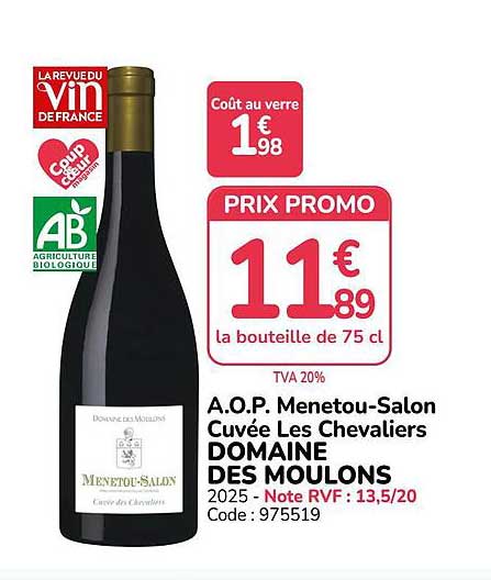 A.O.P. Menetou-Salon Cuvée Les Chevaliers DOMAINE DES MOULONS