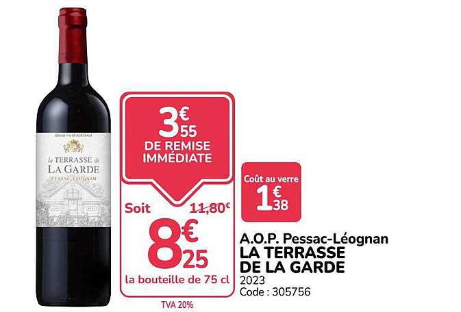 A.O.P. Pessac-Léognan LA TERRASSE DE LA GARDE 2023