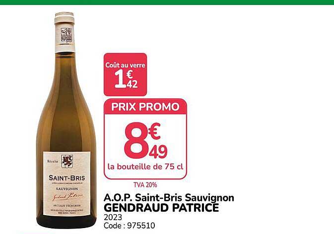 A.O.P. Saint-Bris Sauvignon GENDRAUD PATRICE 2023