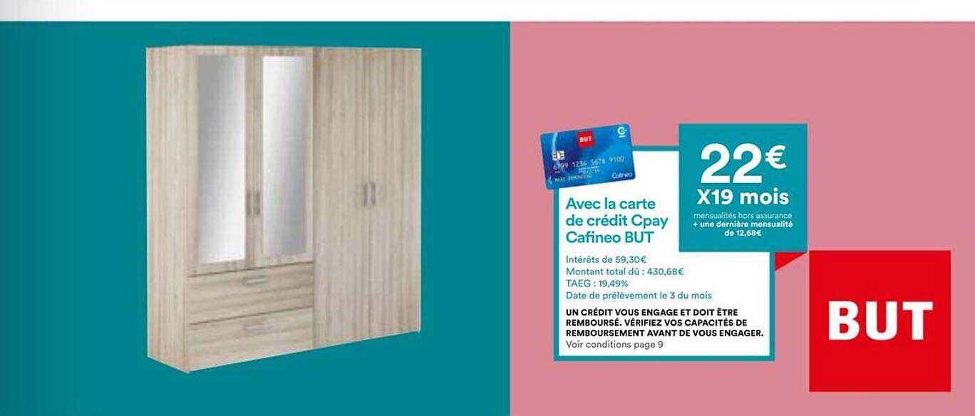 Avec la carte crédit Cpay Cafineo BUT