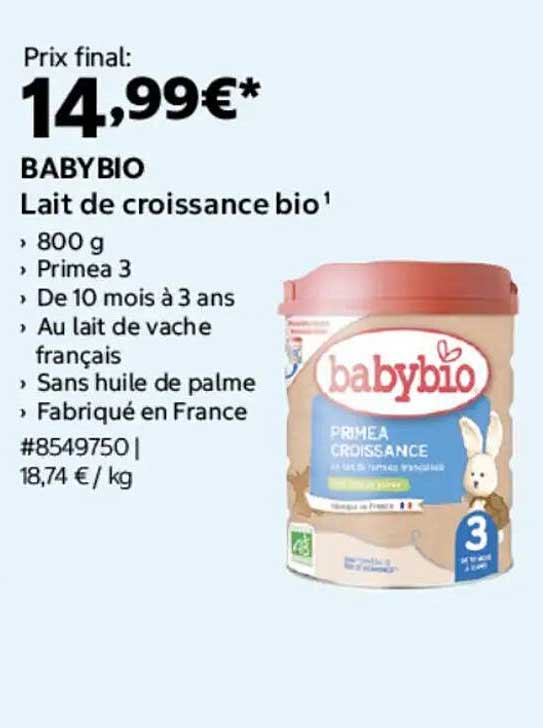 BABYBIO Lait de croissance bio