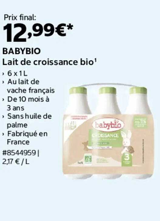 BABYBIO Lait de croissance bio¹