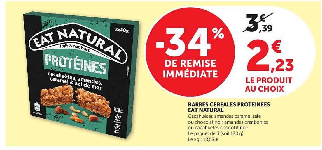 BARRES CEREALES PROTEINEES EAT NATURAL
