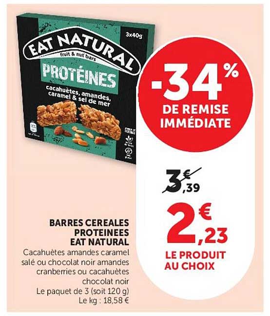 BARRES CEREALES PROTEINEES EAT NATURAL