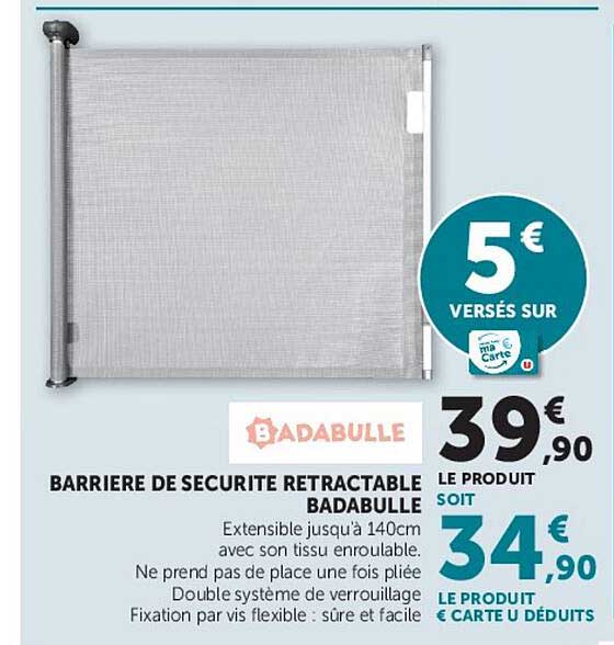 BARRIERE DE SECURITE RETRACTABLE BADABULLE