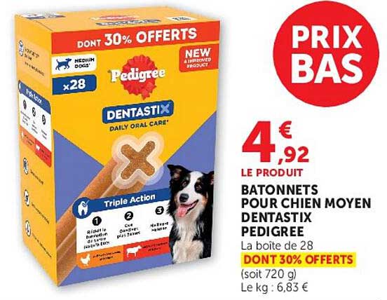 BATONNETS POUR CHIEN MOYEN DENTASTIX PEDIGREE