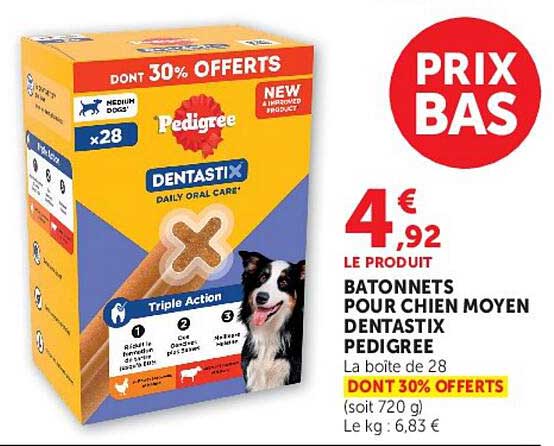 BATONNETS POUR CHIEN MOYEN DENTASTIX PEDIGREE