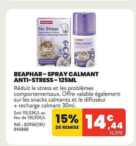 BEAPHAR – SPRAY CALMANT ANTI-STRESS - 125ML