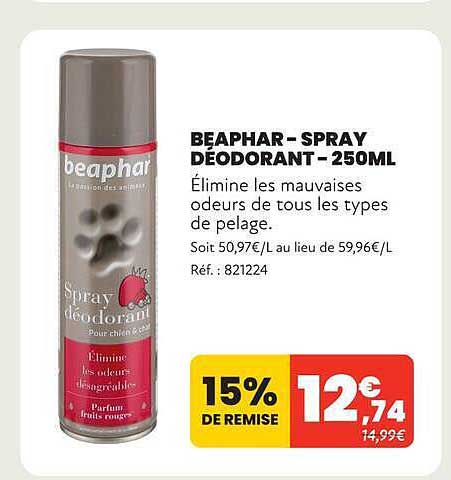 BEAPHAR – SPRAY DÉODORANT – 250ML