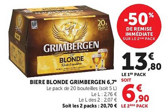 BIERE BLONDE GRIMBERGEN 6,7°