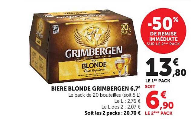 BIERE BLONDE GRIMBERGEN 6,7°
