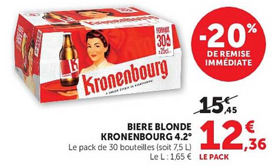 BIERE BLONDE KRONENBOURG 4.2°
