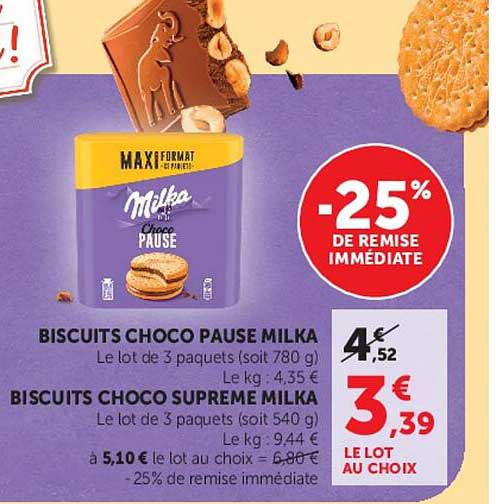 BISCUITS CHOCO PAUSE MILKA