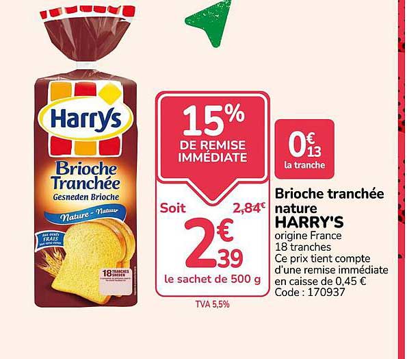 Brioche tranchée nature HARRY'S