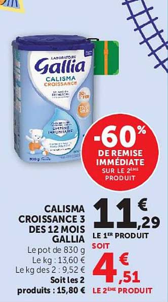CALISMA CROISSANCE 3 DES 12 MOIS GALLIA