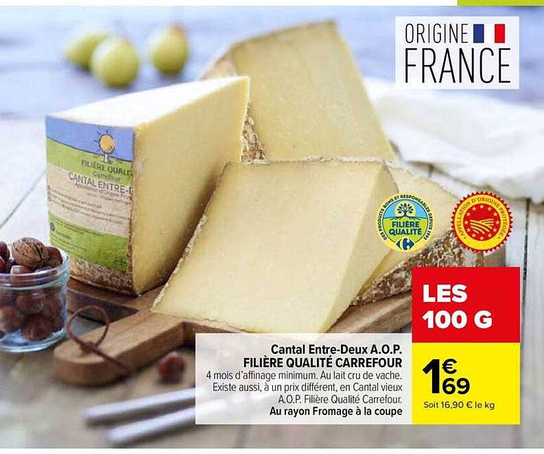 Cantal Entre-Deux A.O.P. FILIÈRE QUALITÉ CARREFOUR